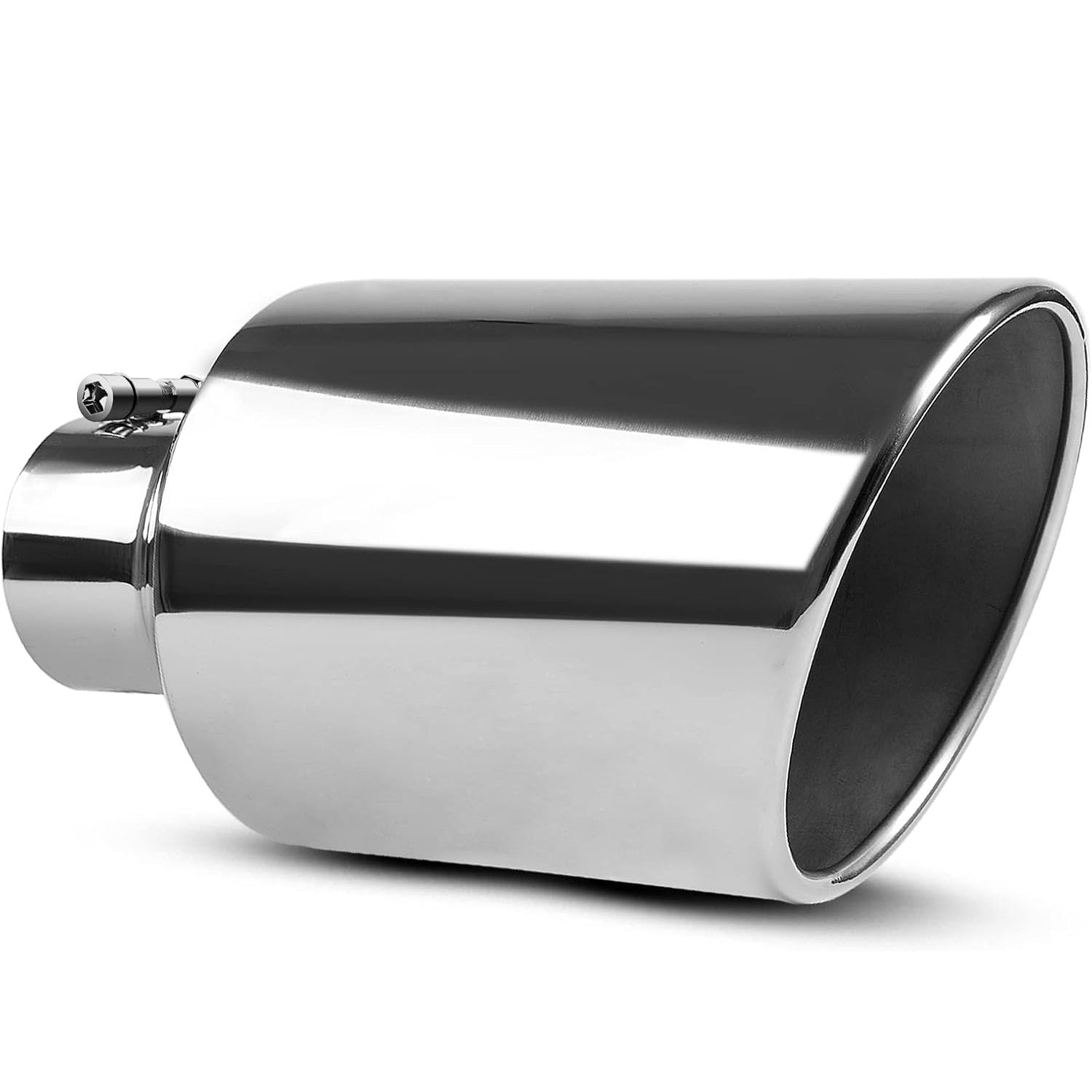 YITAMOTOR 4 to 8 Inch Exhaust Tip, 4" Inlet 8" Outlet 15" Long Stainless Steel Professional Exhaust Tip, Universal Polished Stainless Diesel Tailpipe