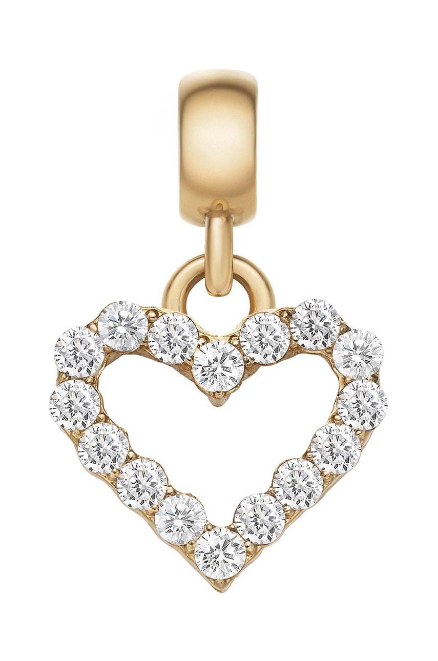 Obesek iz kristalčkov Daniel Wellington Charm Heart White Crystal