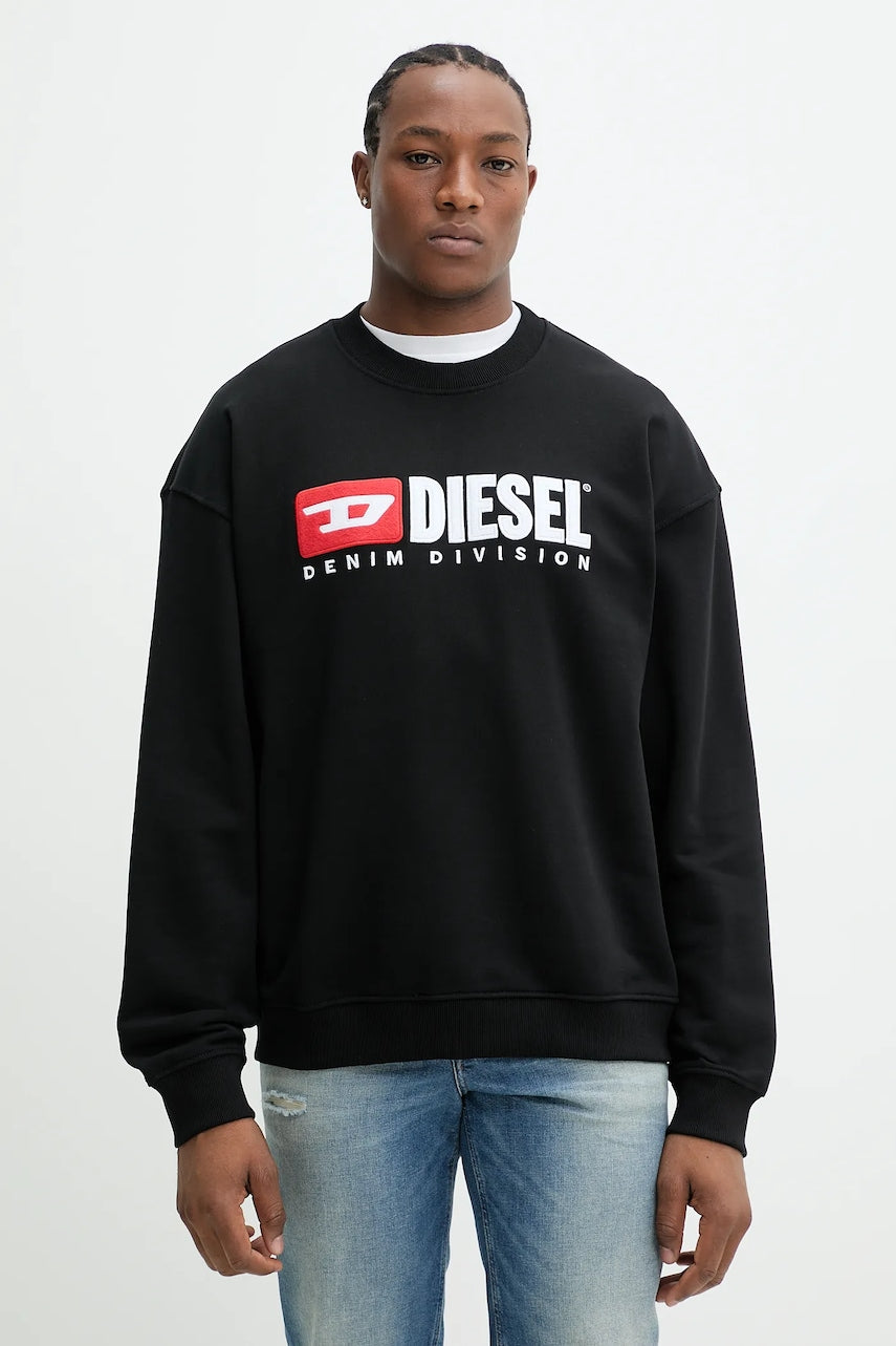 Bombažen pulover Diesel S-BOXT-DIV SWEAT-SHIRT moški, črna barva, A15753.0GEAD