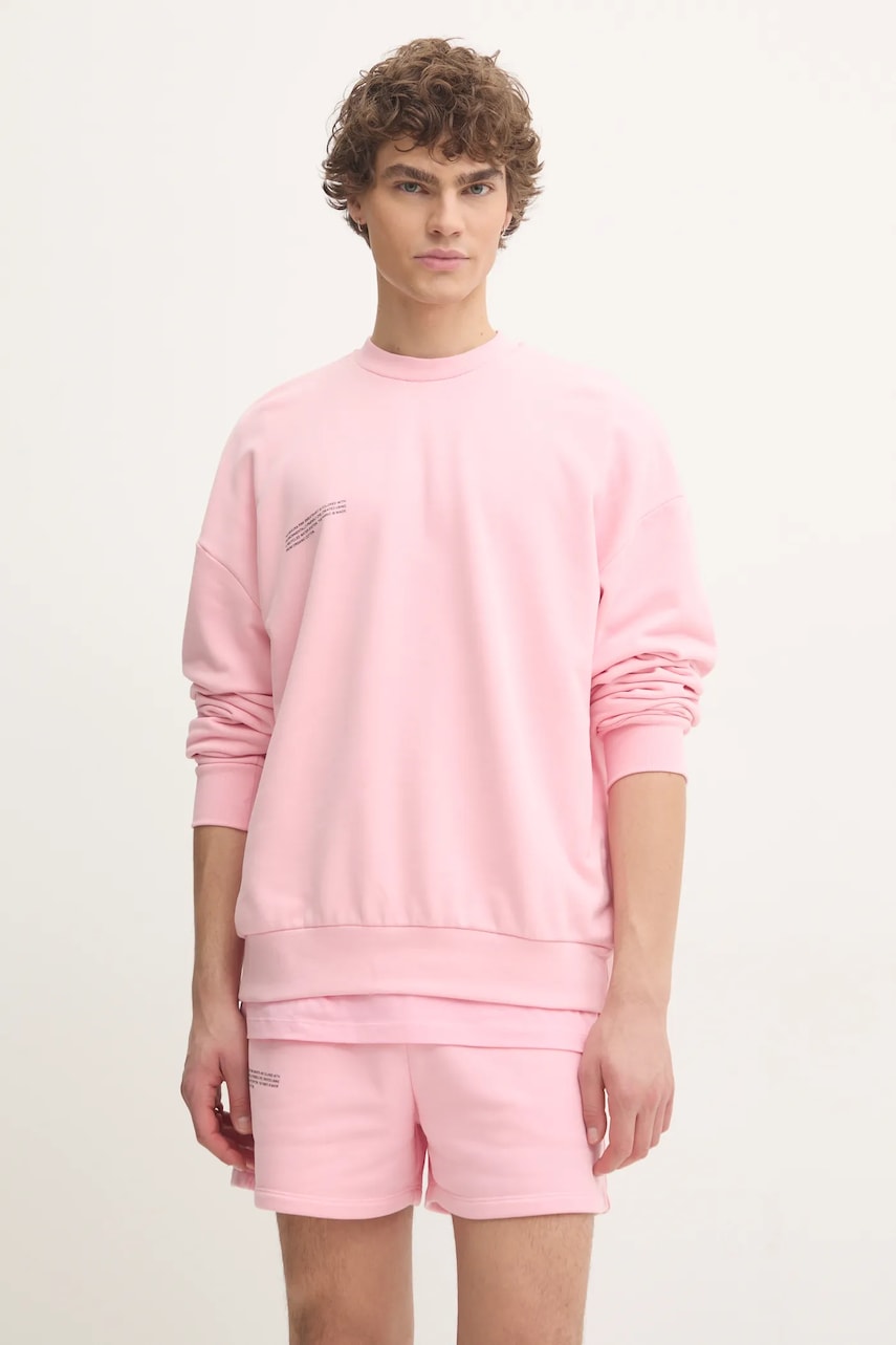 Pamučna dukserica Pangaia boja: ružičasta, s tiskom