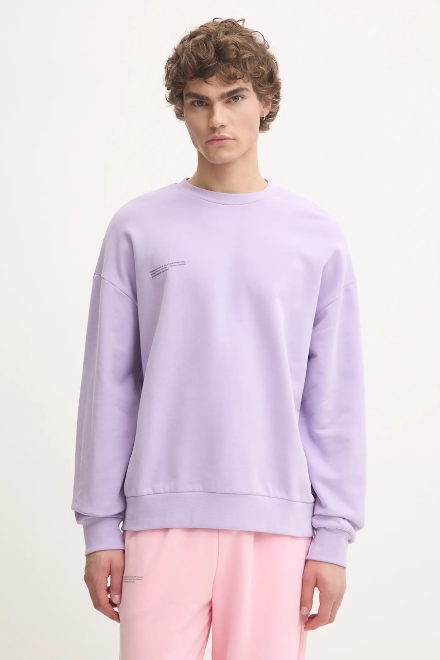 Bombažen pulover Pangaia vijolična barva