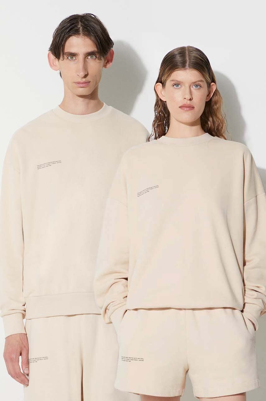 Bombažen pulover Pangaia bež barva