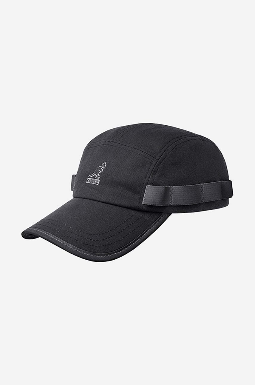 Bombažna bejzbolska kapa Kangol Wax Utility 5 Panel črna barva
