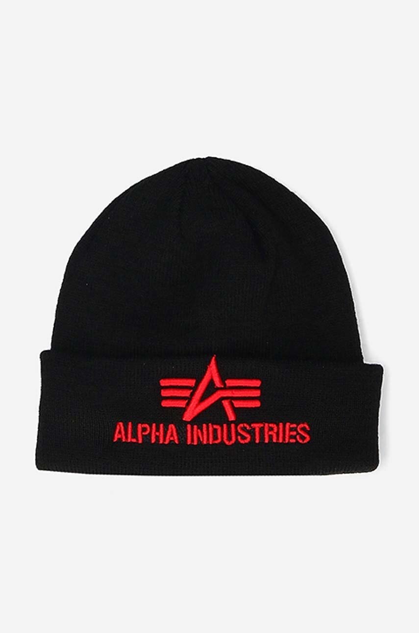Kapa Alpha Industries 3D Beanie boja: crna, od tanke pletenine, 168910.94-black