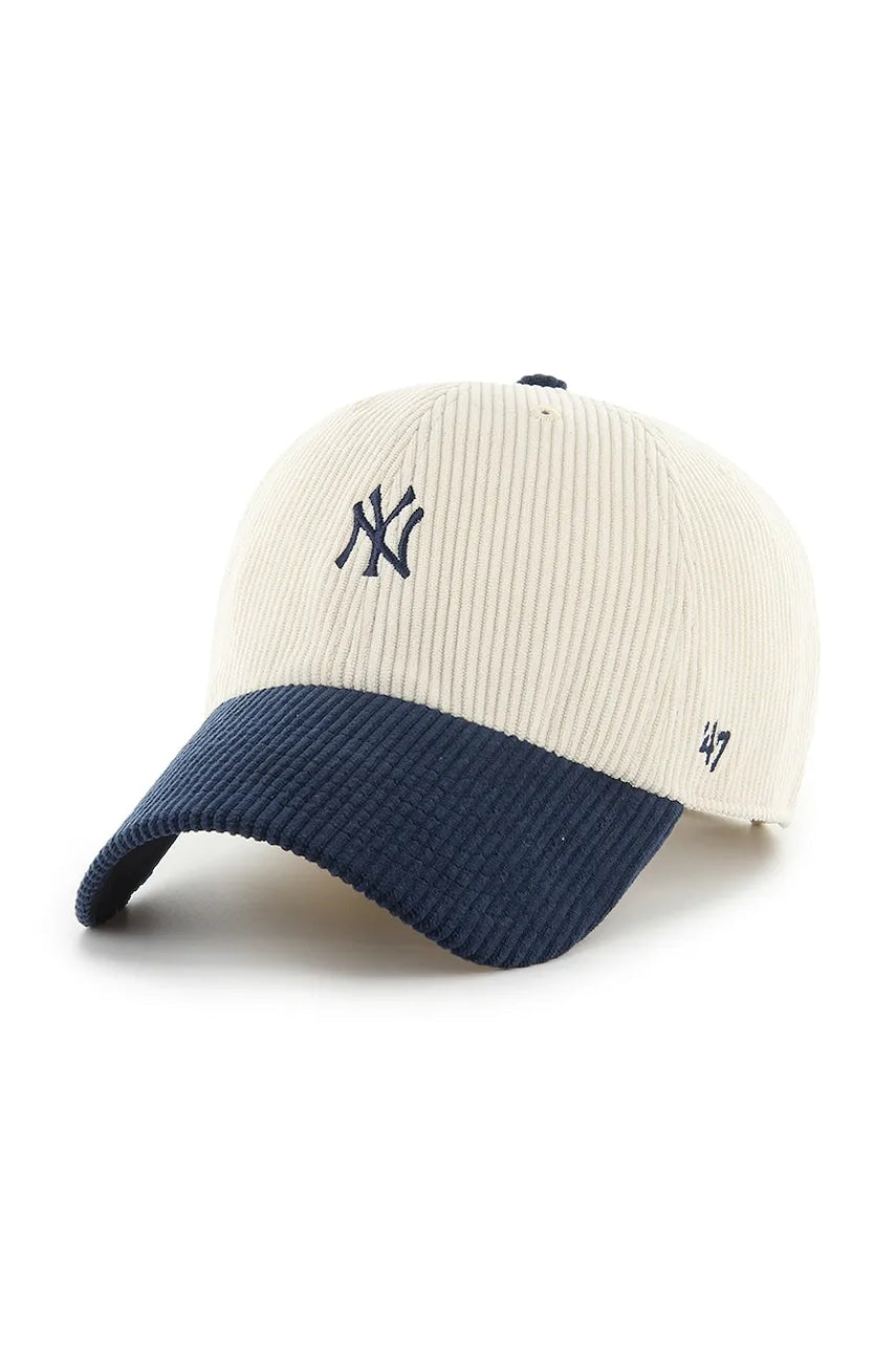 Baseball kapa iz rebrastega žameta 47 brand MLB New York Yankees bež barva, B-TCBRT17EWS-NTA