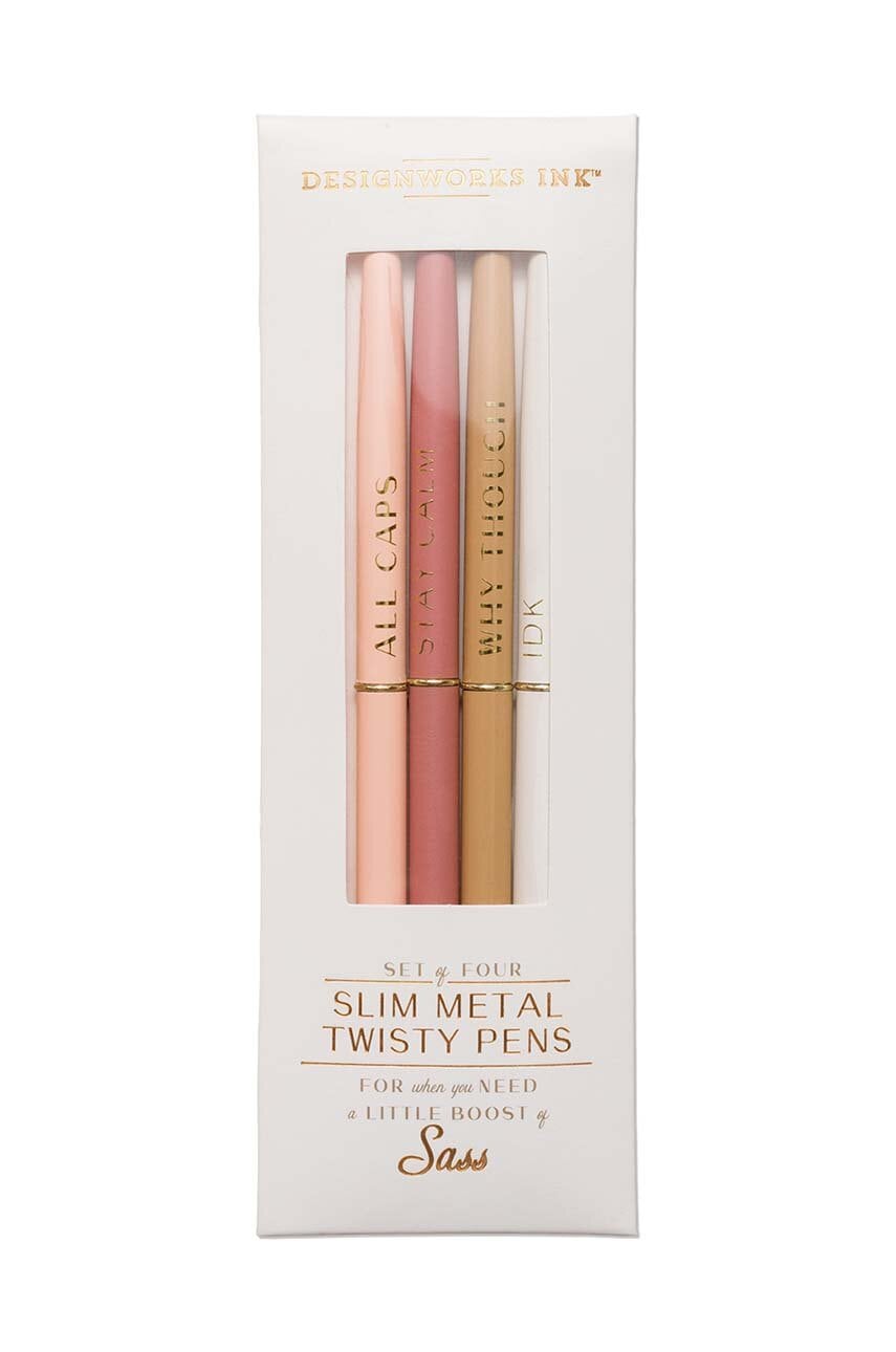 Set kemijskih olovaka Designworks Ink Twisty Slim Metal Pens 3-pack