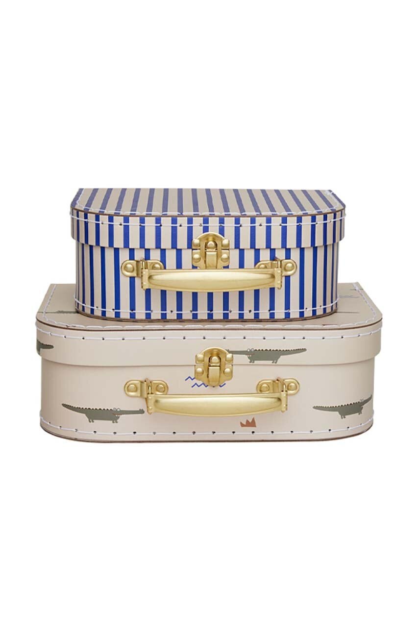 Set kutija OYOY Mini Suitcase Crocodile & Stripes 2-pack