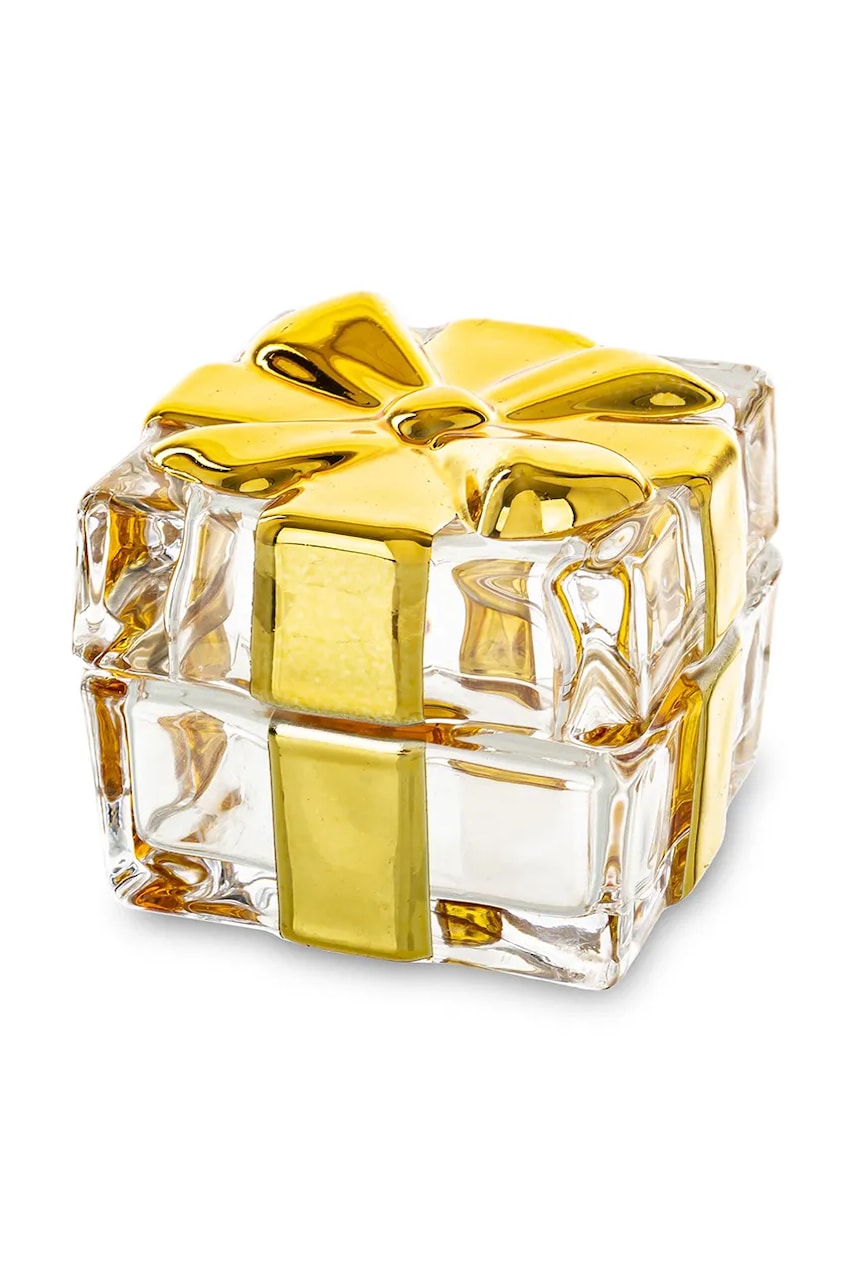 Posoda s pokrovom 5,5 x 7 x 7 cm rumena barva