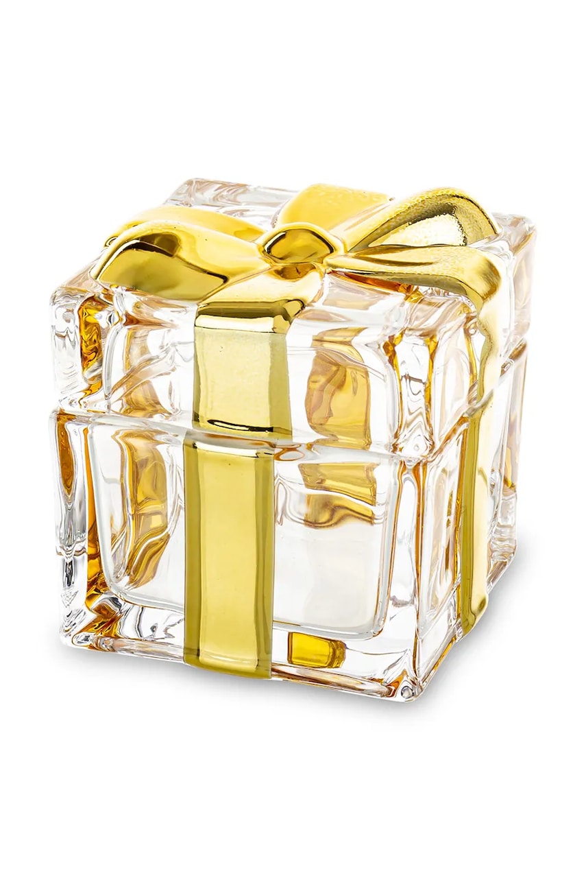 Posoda s pokrovom home & lifestyle 8 x 8,5 x 8,5 cm rumena barva