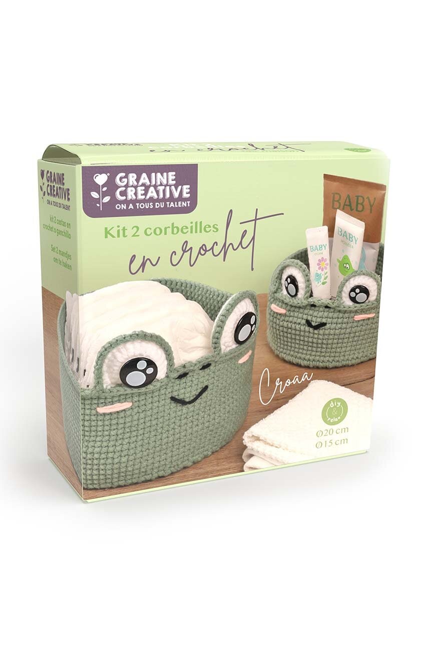 Diy set - kvačkana košara Graine Creative Grenouille 2-pack