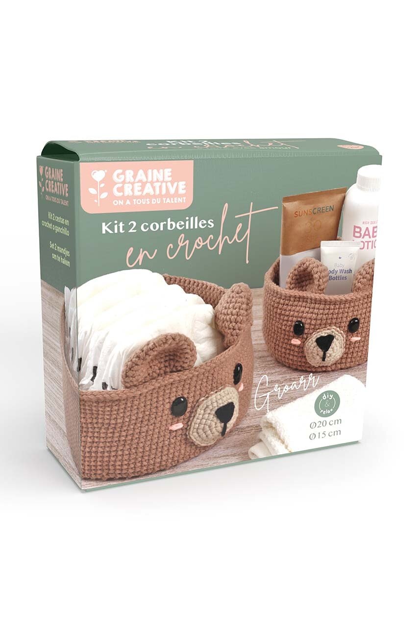 Diy set - kvačkana košara Graine Creative Bear Motif 2-pack