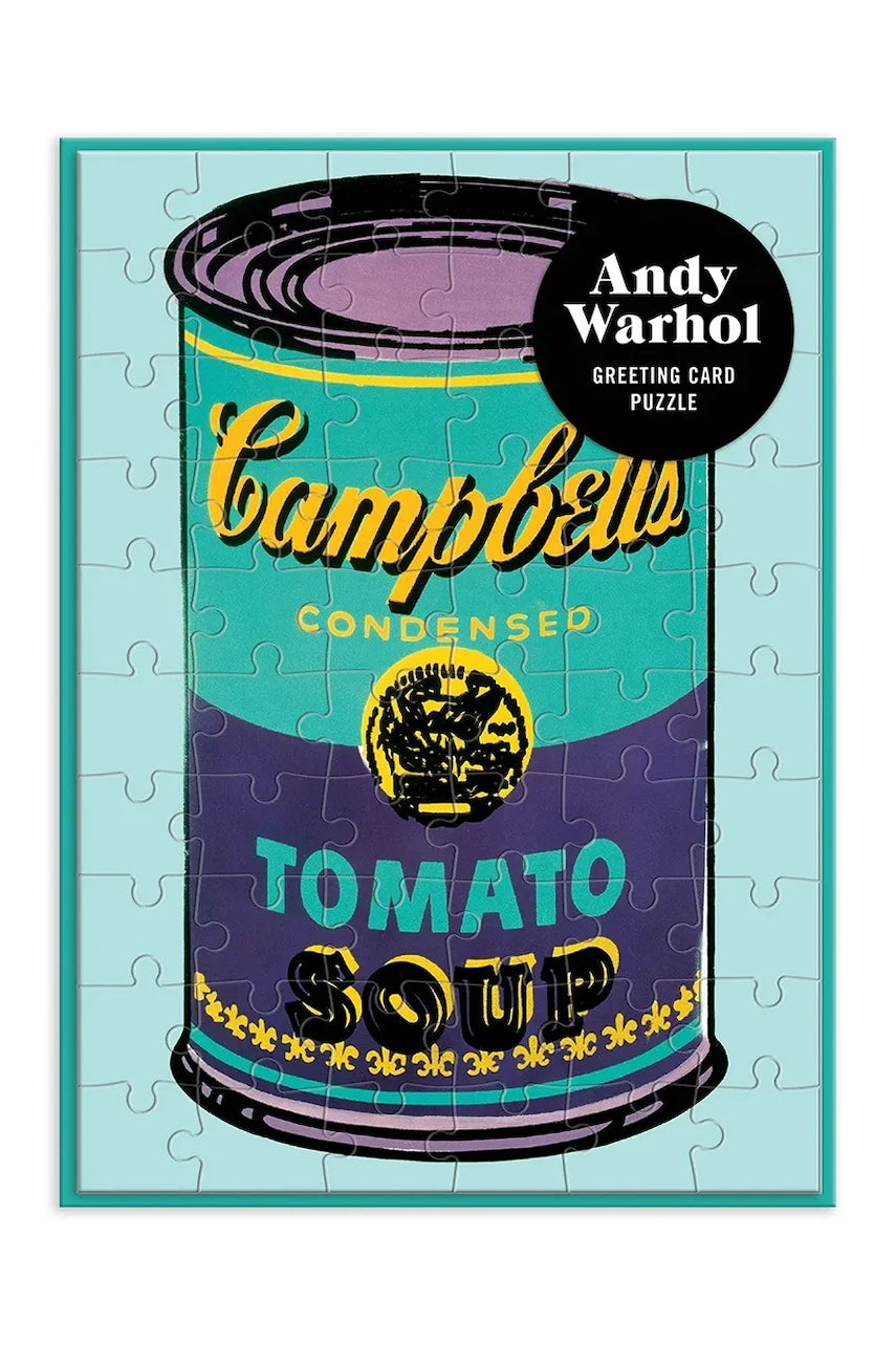Diy komplet za voščilnico puzzle Galison Andy Warhol Soup Can Greeting Card