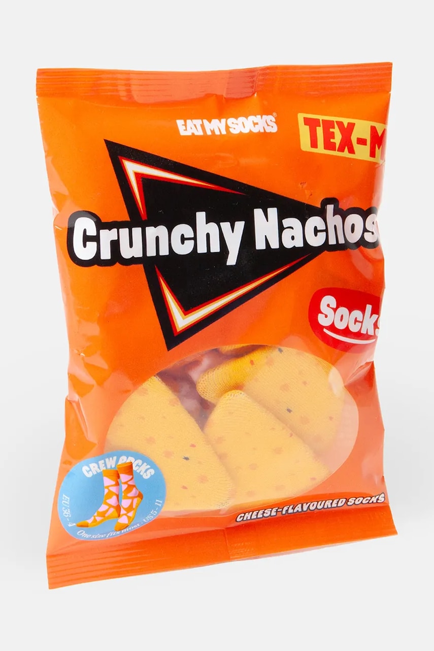 Nogavice Eat My Socks Crunchy Nachos oranžna barva