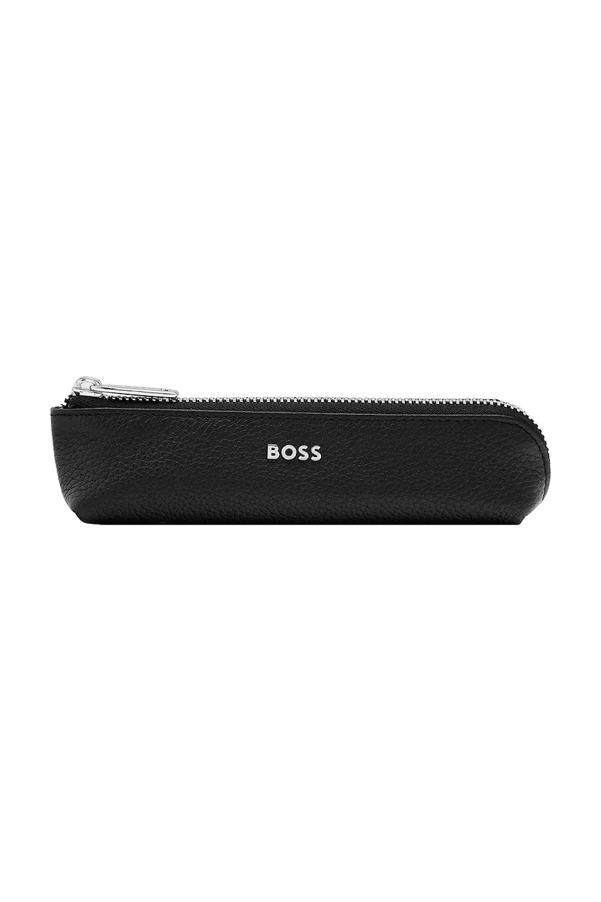 Usnjena peresnica BOSS Classic Grained 15 x 3 x 4 cm črna barva