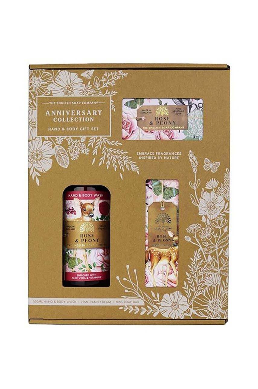 Komplet kozmetike za vsakodnevno nego The English Soap Company Gift Box Rose&Peony 3-pack