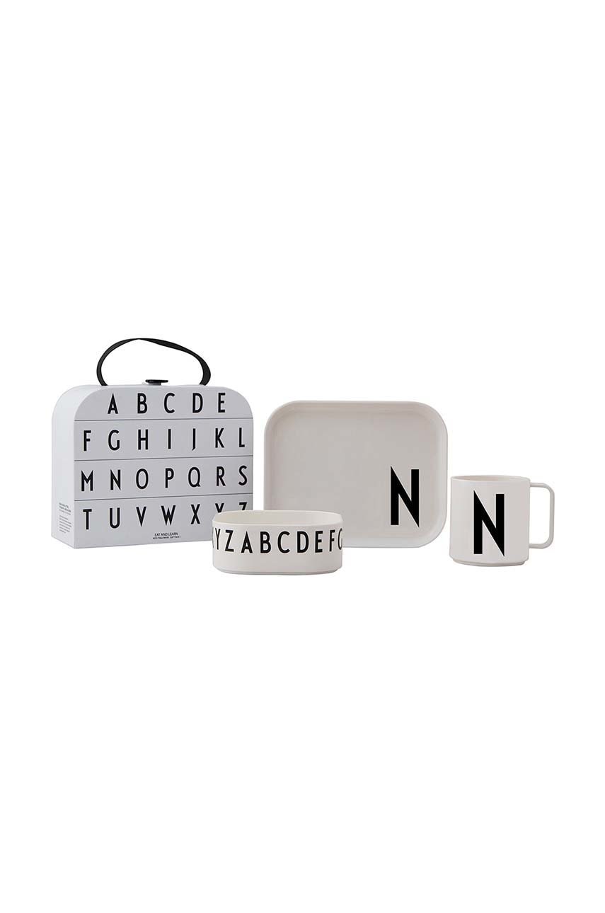 Dječji set za doručak Design Letters Classics in a suitcase N 4-pack