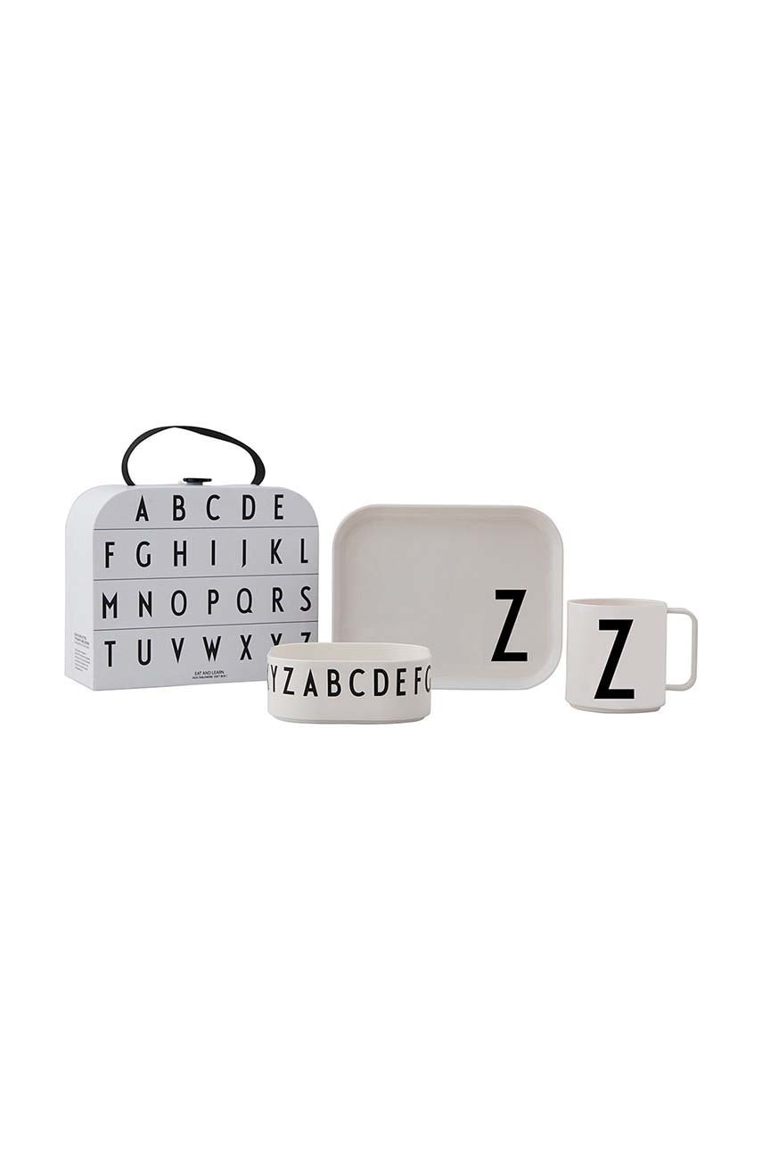 Dječji set za doručak Design Letters Classics in a suitcase Z 4-pack