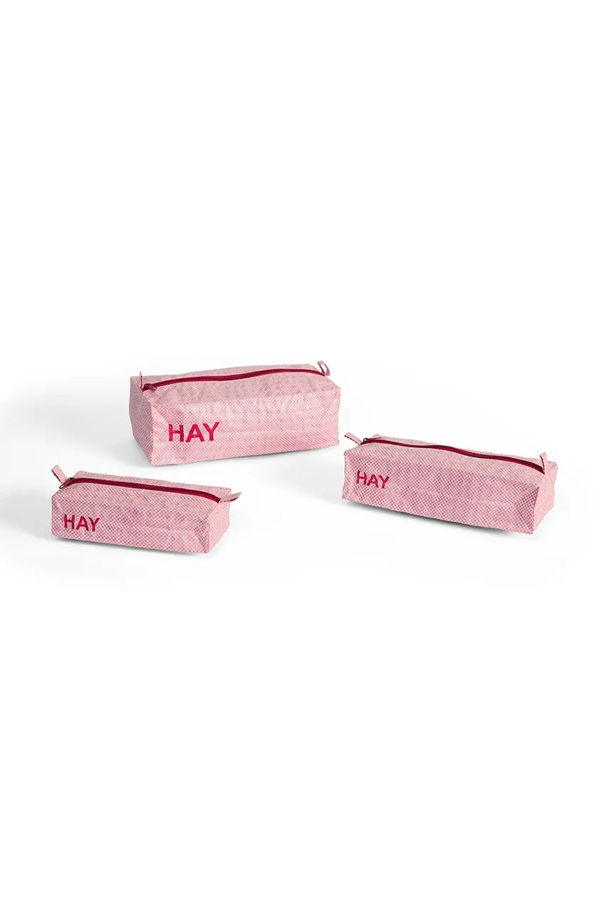 Set vrećica HAY Candy Mono Wash Bag 3-pack boja: ružičasta