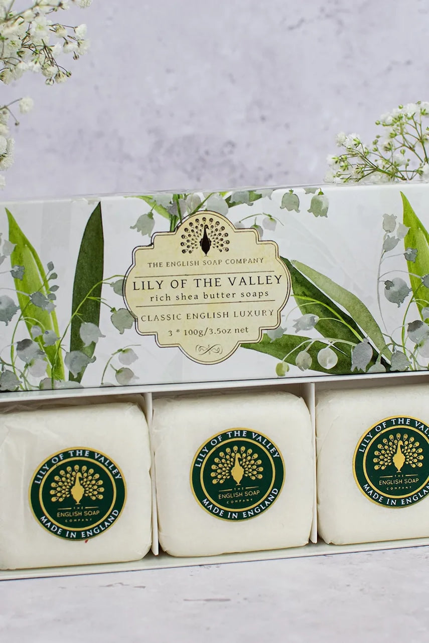 Set sapuna The English Soap Company Lily Of The Valley 3 x 100 g 3-pack