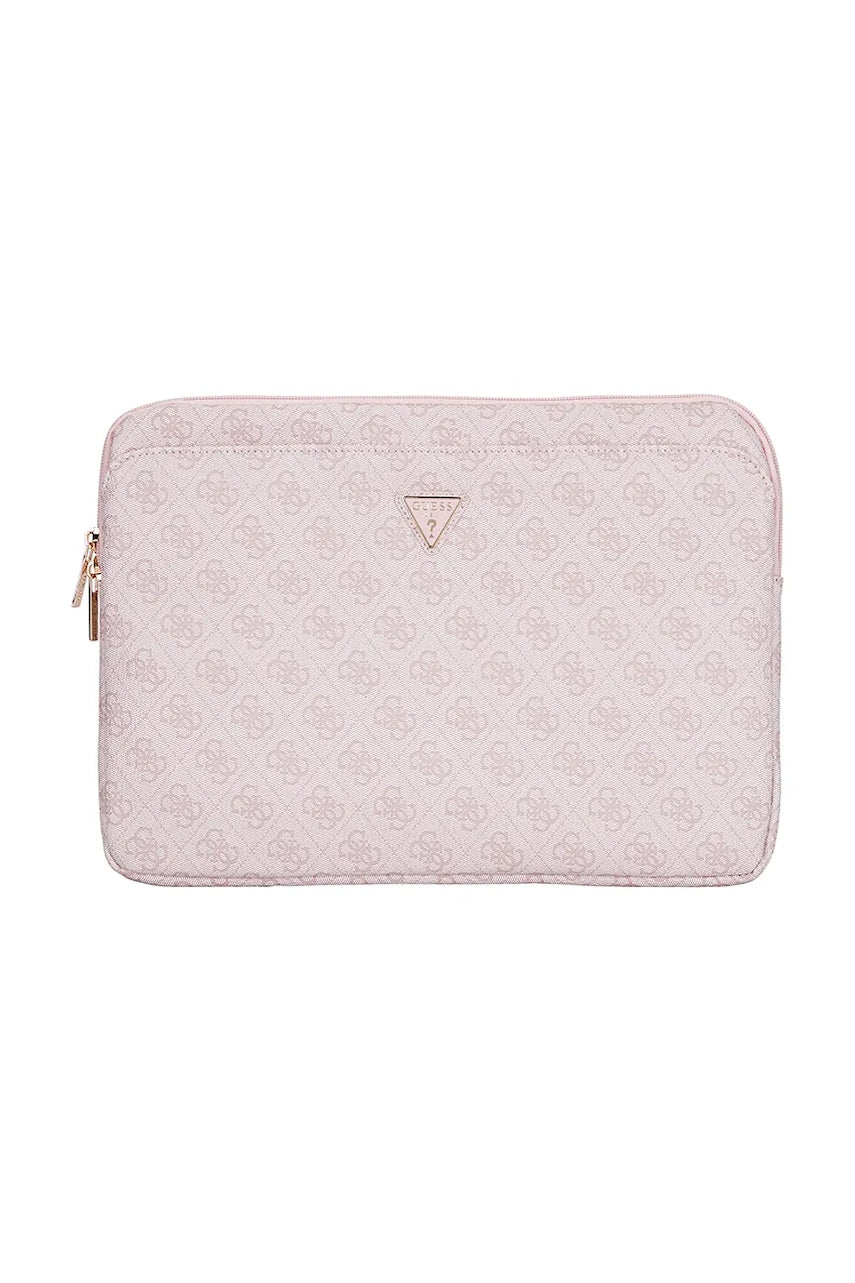 Torba za laptop Guess Sleeve 14" 4G Zipper Pocket Triangle Logo boja: ružičasta