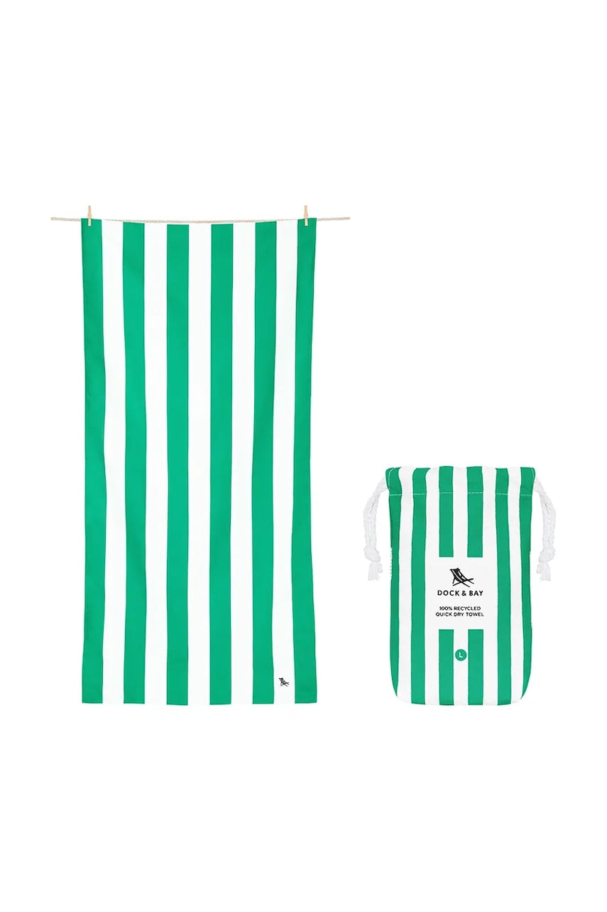 Brzosušeći ručnik za plažu Dock & Bay 160 x 90 cm boja: zelena