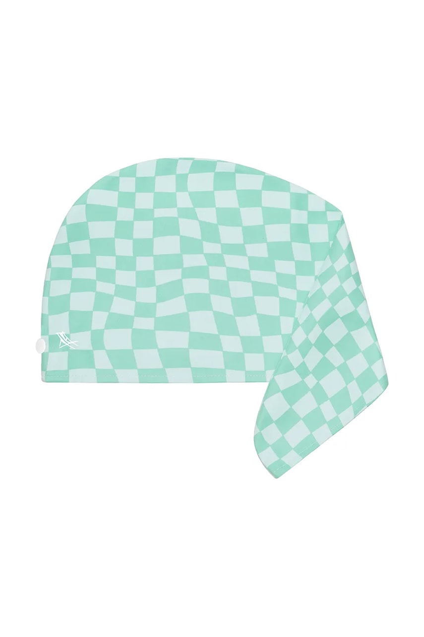 Turban za kosu Dock & Bay Check Mate boja: tirkizna
