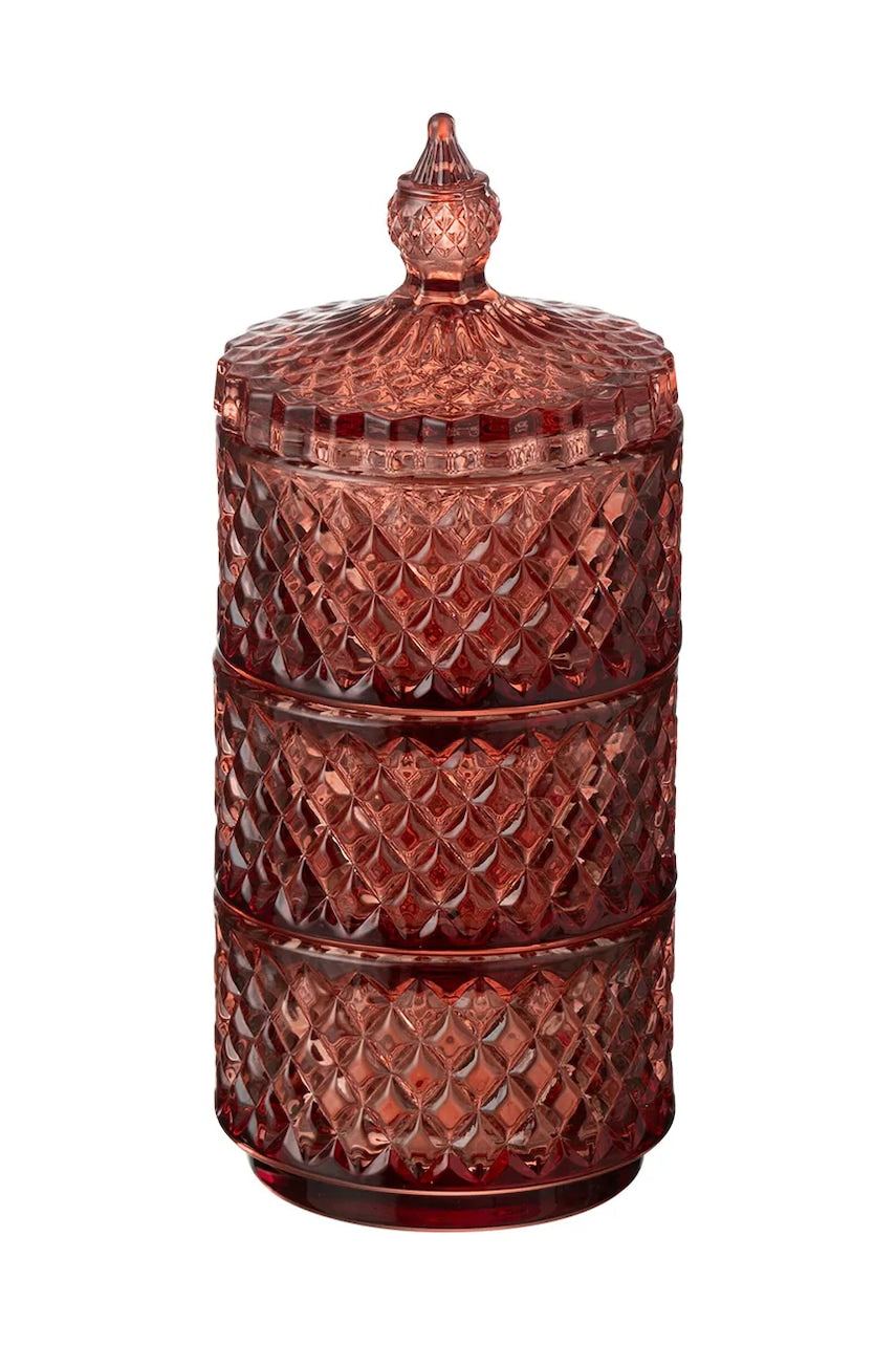 Posoda s pokrovom J-Line 8,5 x 8,5 x 20 cm oranžna barva