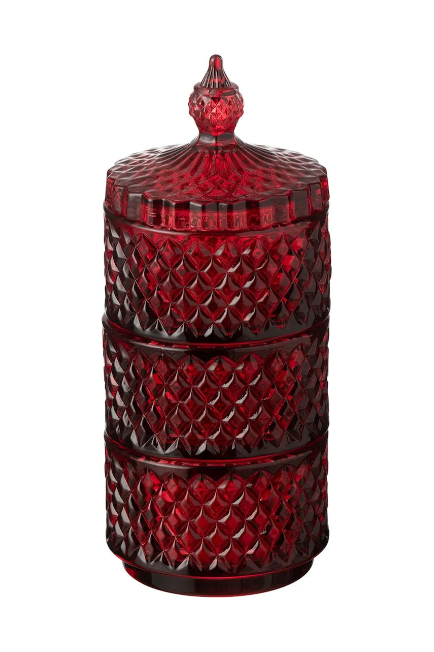 Posoda s pokrovom J-Line bordo barva