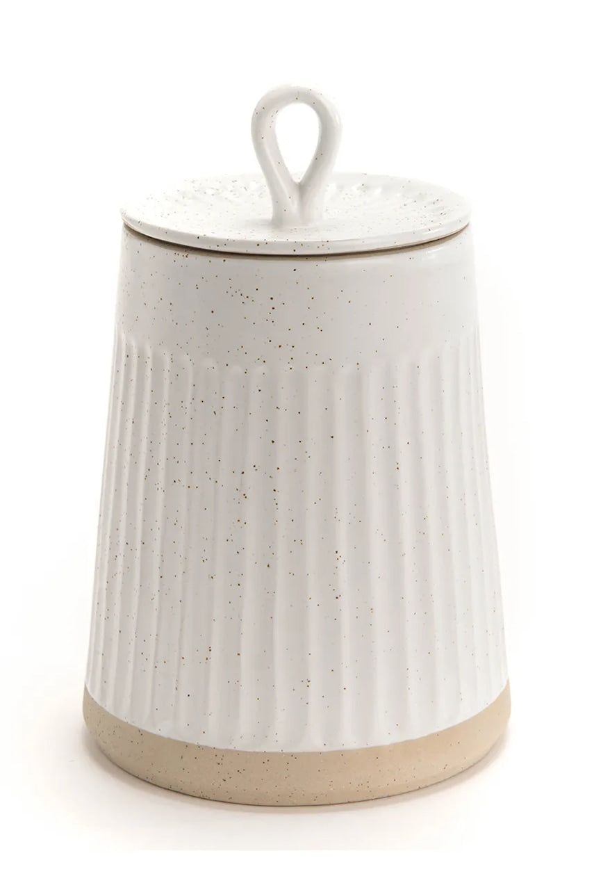 Posoda s pokrovom home & lifestyle bela barva