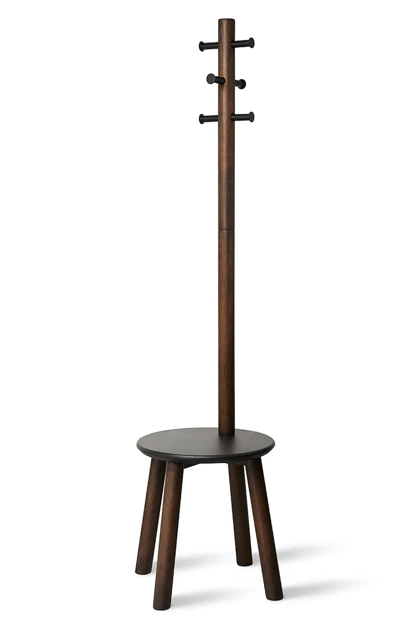 Obešalnik za vrhnja oblačila Umbra Pillar Stool and Coat Rack rjava barva