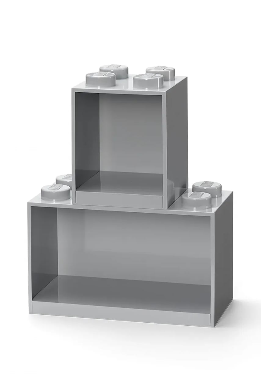 Komplet stenskih polic Lego siva barva