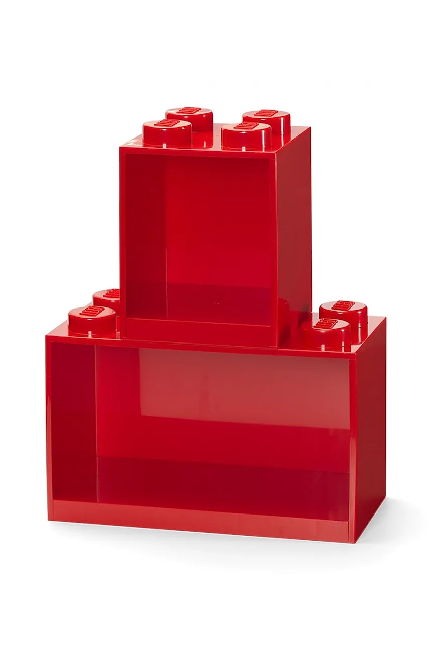 Komplet stenskih polic Lego rdeča barva