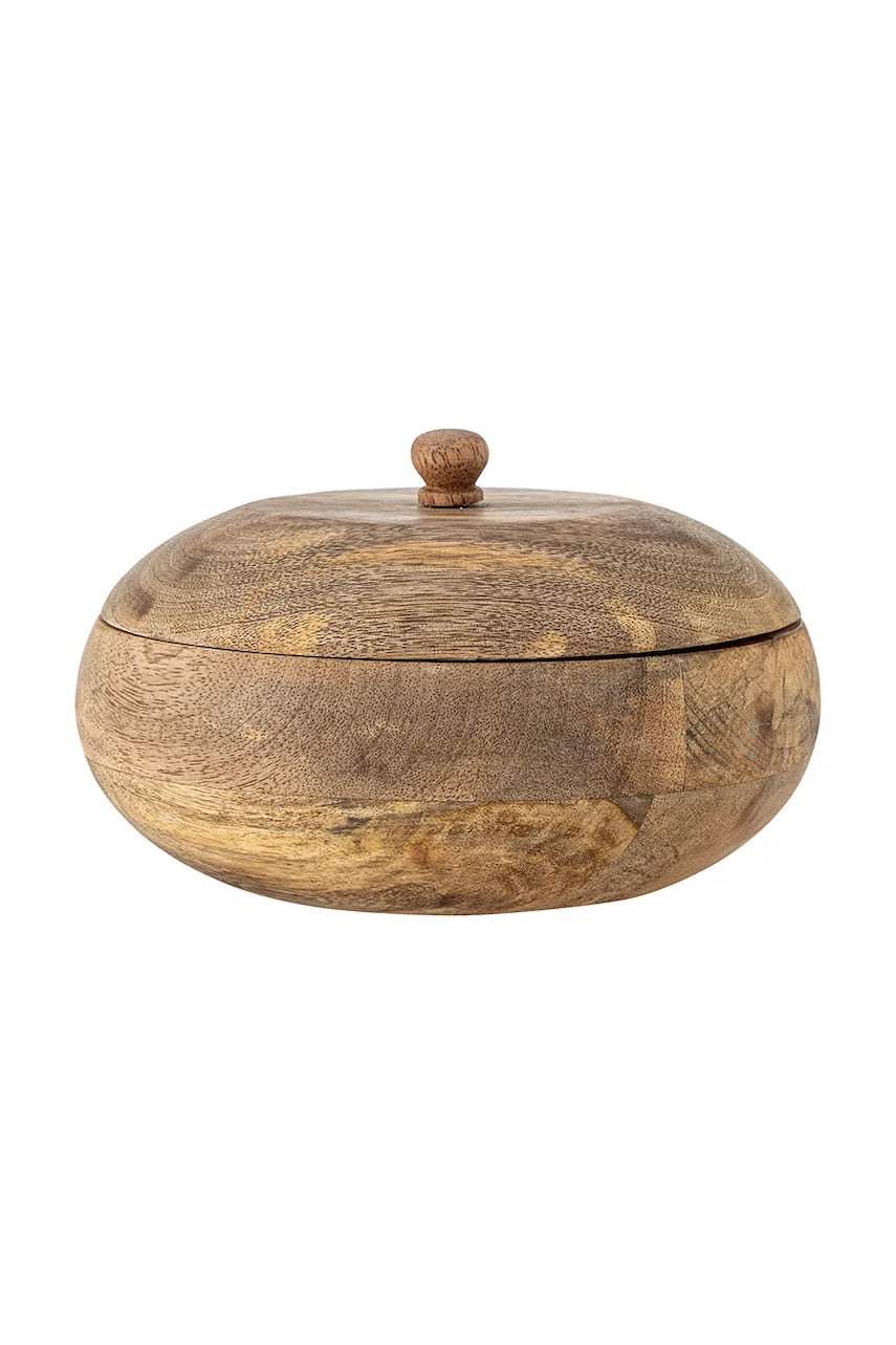 Posoda s pokrovom Bloomingville Marisa 20,5 x 12 cm rjava barva