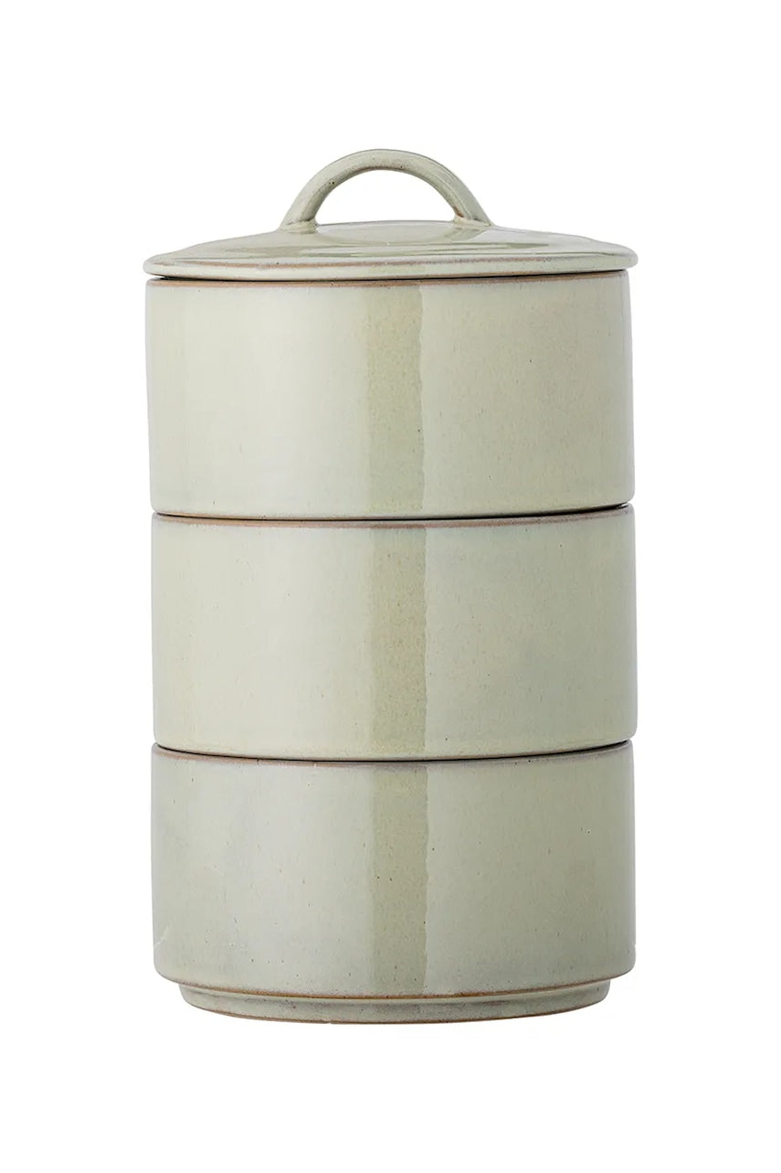 Posoda s pokrovom Bloomingville Ebba 940 ml 3-pack zelena barva