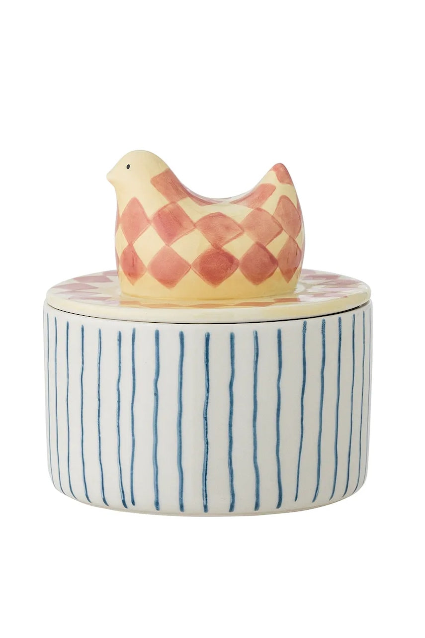 Posoda s pokrovom Bloomingville Biona 11 x 12 cm roza barva