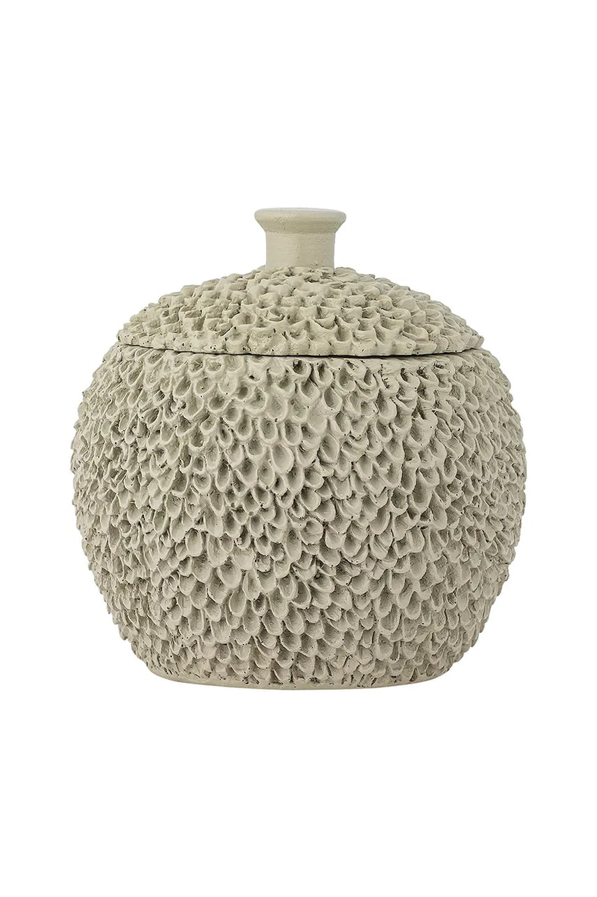 Posoda s pokrovom Bloomingville Briar 12,5 x 13 cm siva barva