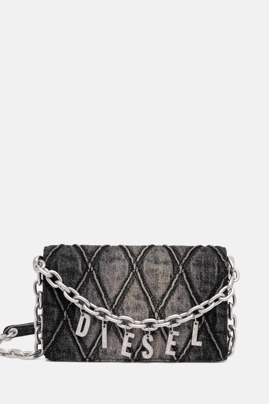 Denarnica Diesel CHARM-D CHARM-D ženska, siva barva, X10281.P6330