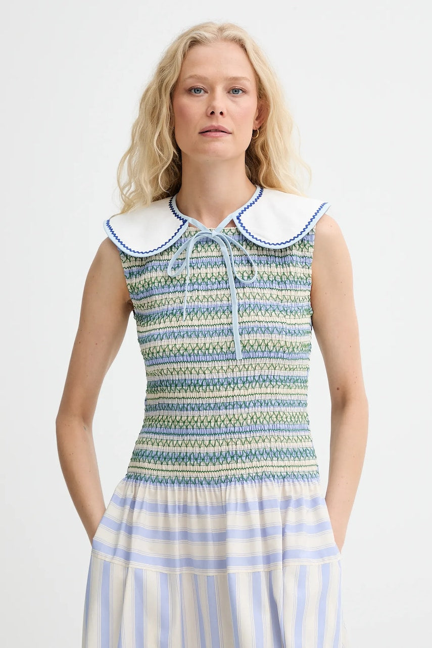 Okrasni ovratnik iz jeansa Renewed creative upcycling bela barva, Renewed INTU x Answear