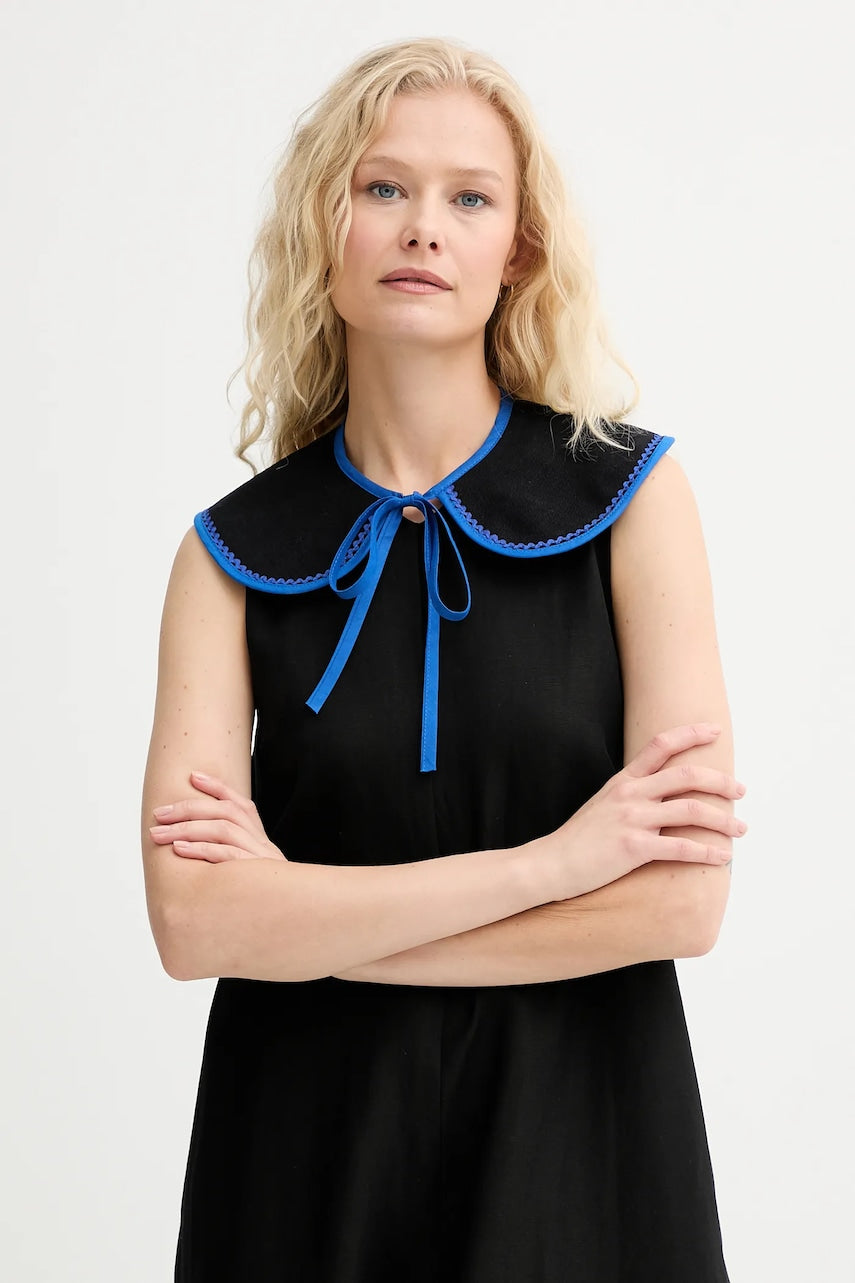 Okrasni ovratnik iz jeansa Renewed creative upcycling črna barva, Renewed INTU x Answear