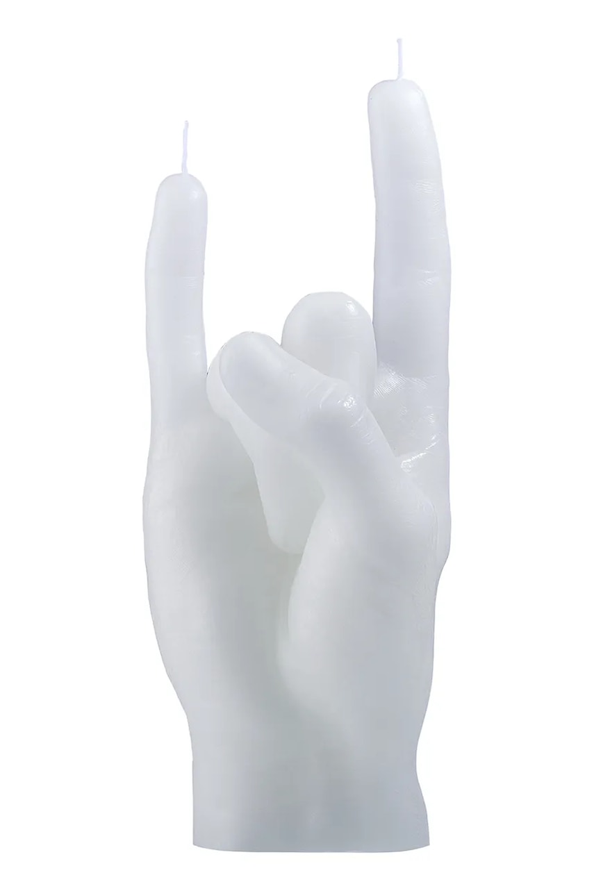 Dekorativna sveča CandleHand You Rock 310 g. bela barva
