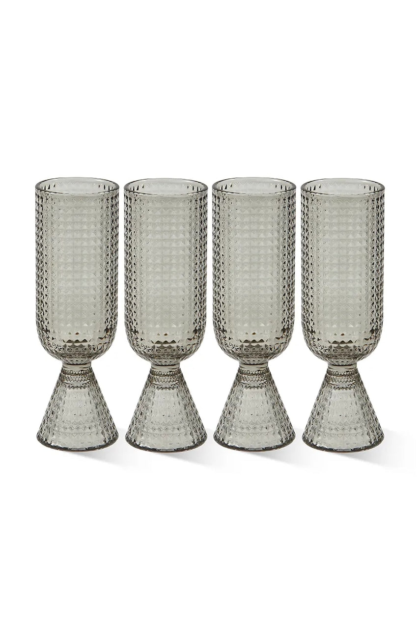 Komplet kozarcev za vino Pols Potten rooftop 390 ml 4-pack siva barva