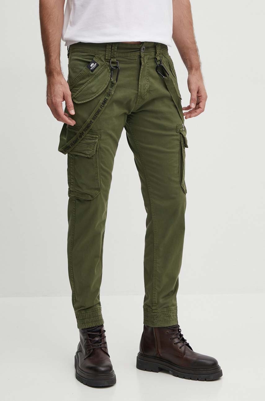 Hlače Alpha Industries Utility Pant za muškarce, boja: zelena, cargo kroj