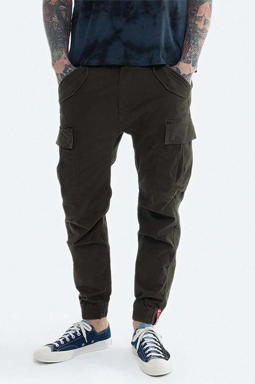 Hlače Alpha Industries Spodnie Alpha Industries Alman Pant 188201 413 moške, zelena barva