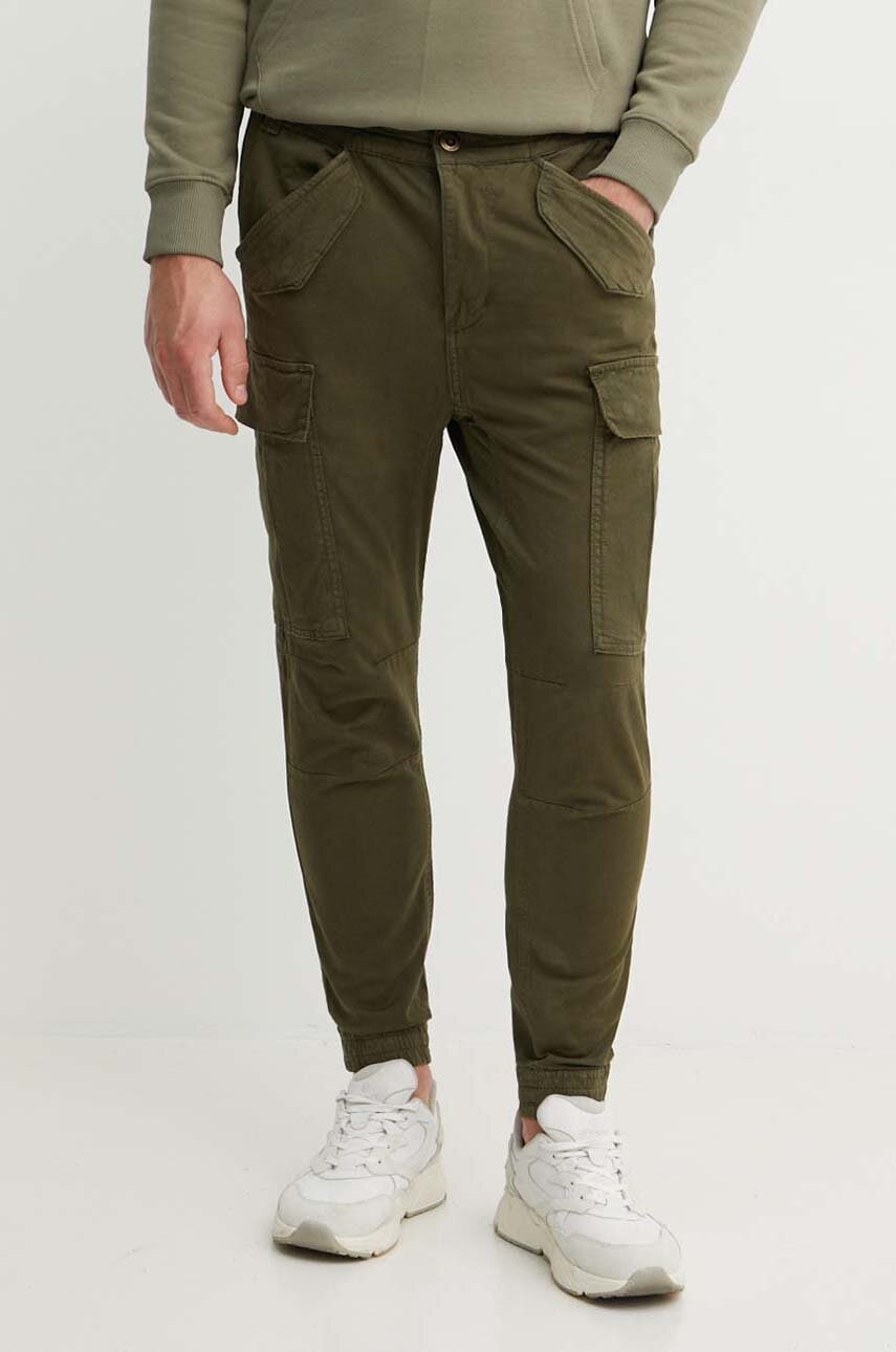 Pamučne hlače Alpha Industries Airman Pant boja: zelena, 188201.142-green