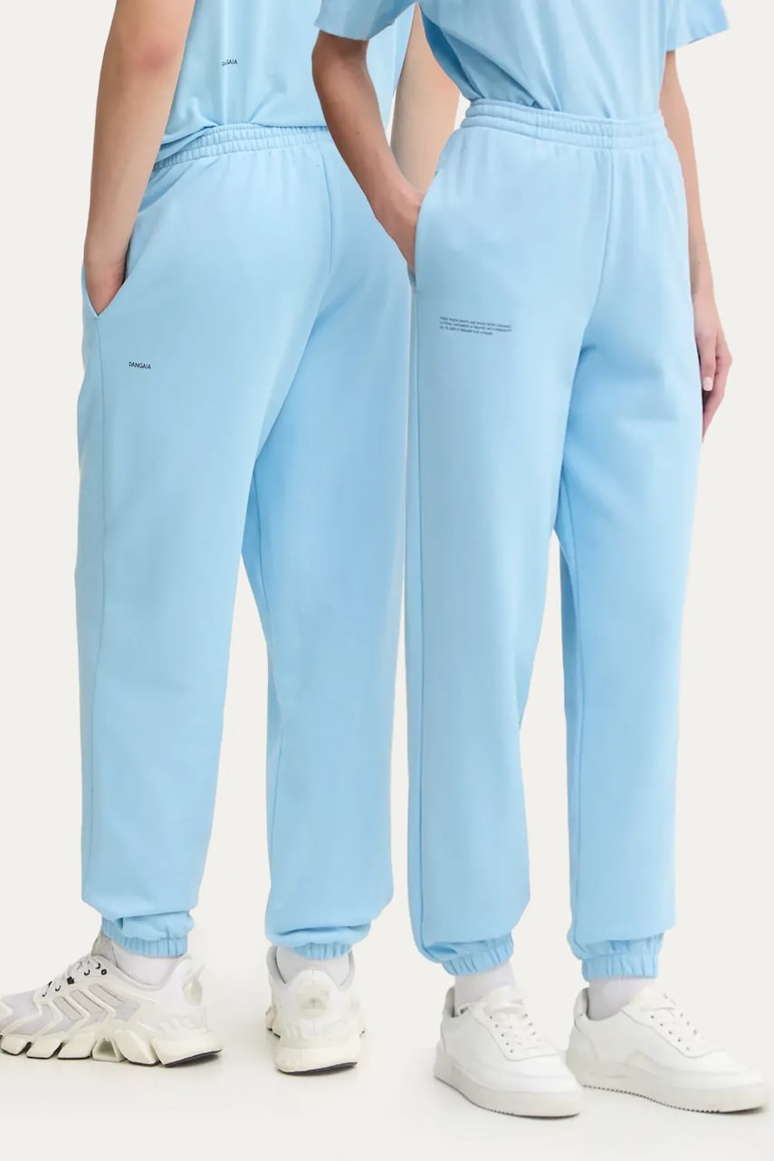 Pamučni donji dio trenirke Pangaia boja: tirkizna, bez uzorka