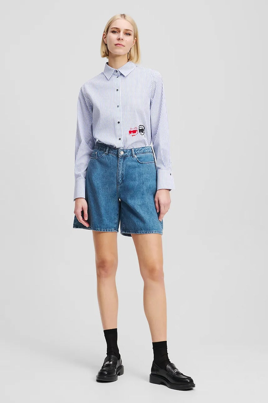 Bombažne kratke hlače iz jeansa Karl Lagerfeld ženske, A2W10151