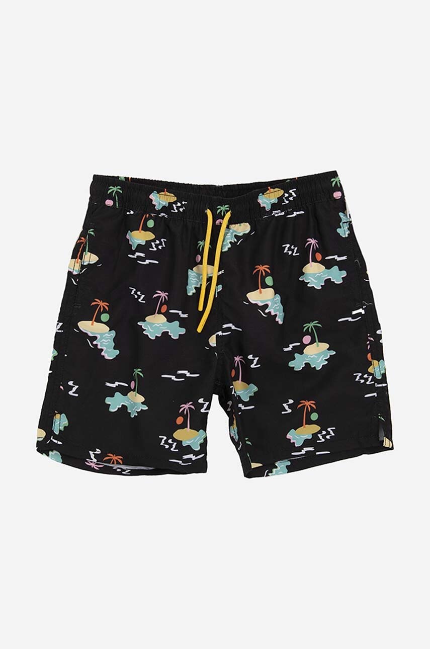 Otroške kratke hlače Happy Socks Island In The Sun črna barva, KISL116-9300