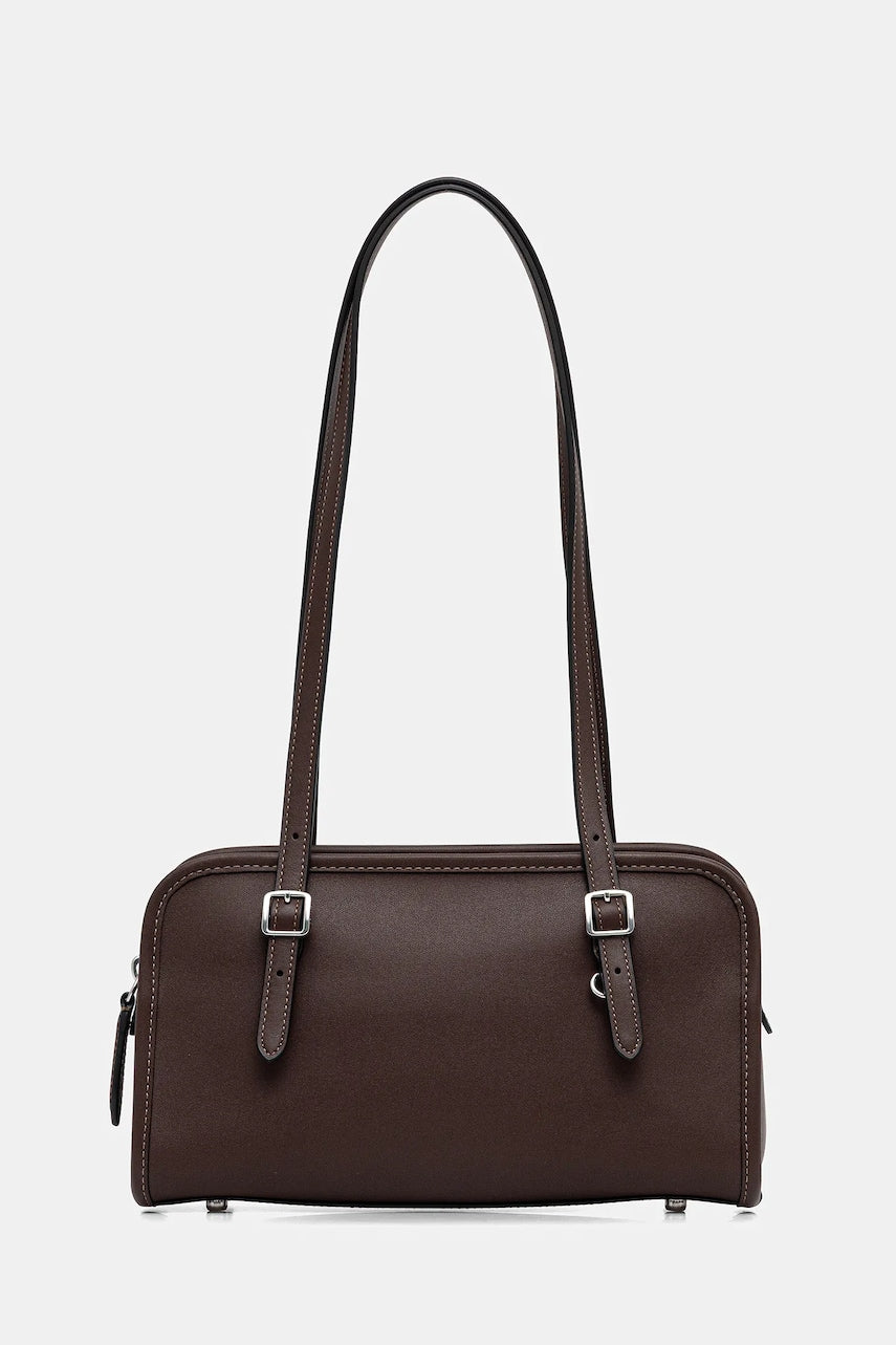 Usnjena torbica Coach Glovetanned leather swing črna barva, CM565