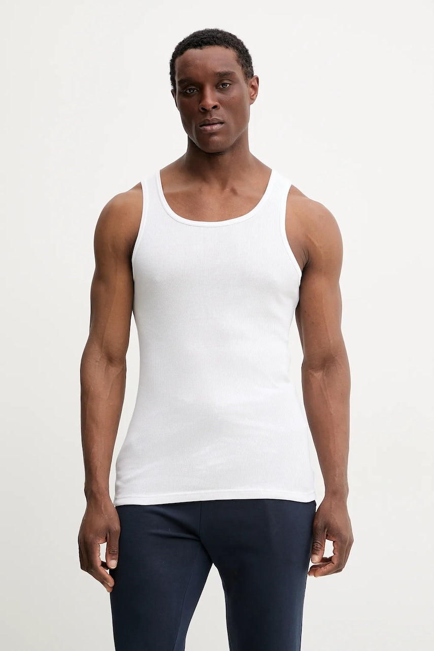 Pamučna majica Resteröds ORIGINAL ribtank GOTS 2-pack boja: bijela, 7027.1