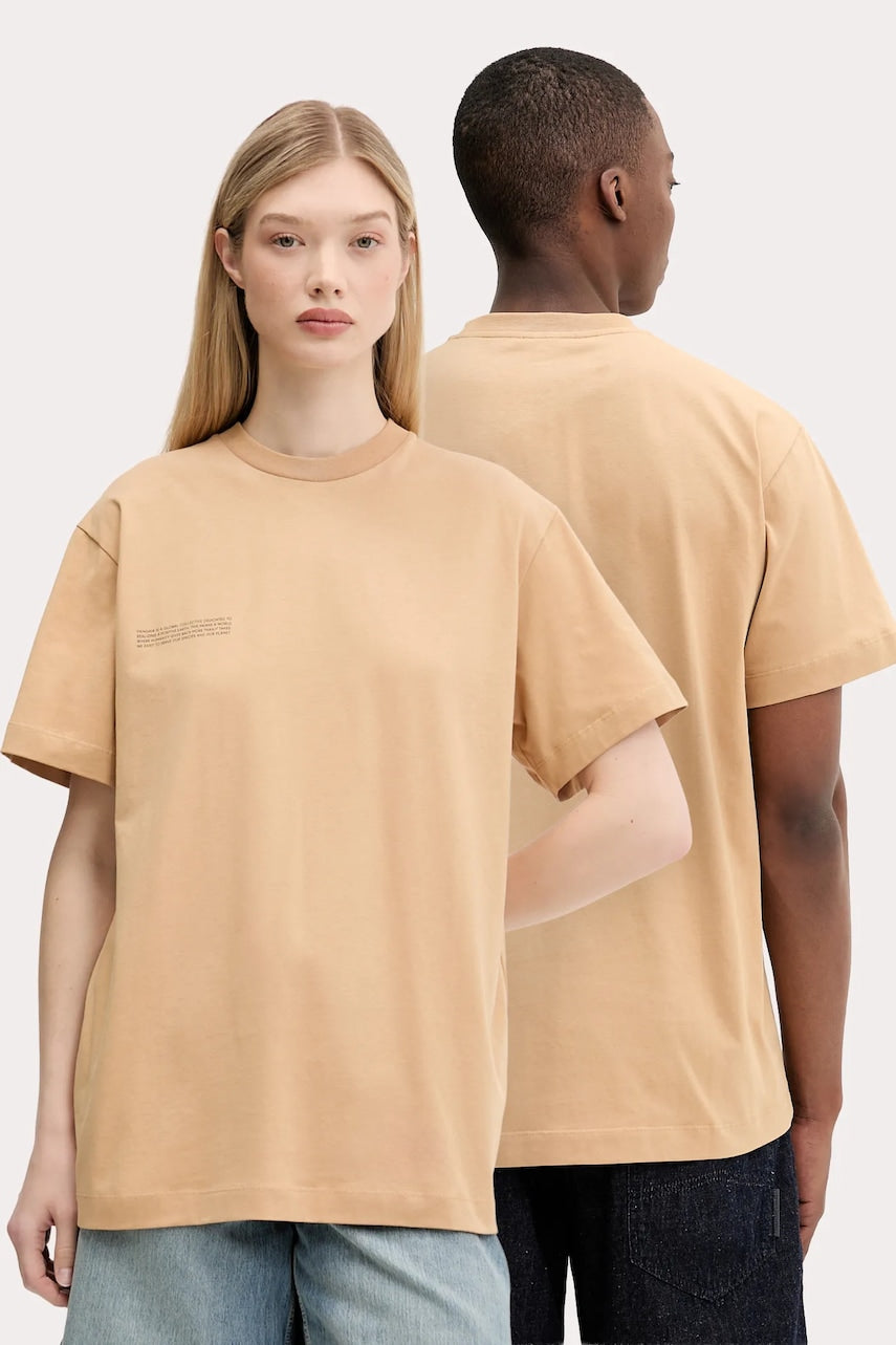 Bombažna kratka majica Pangaia rjava barva